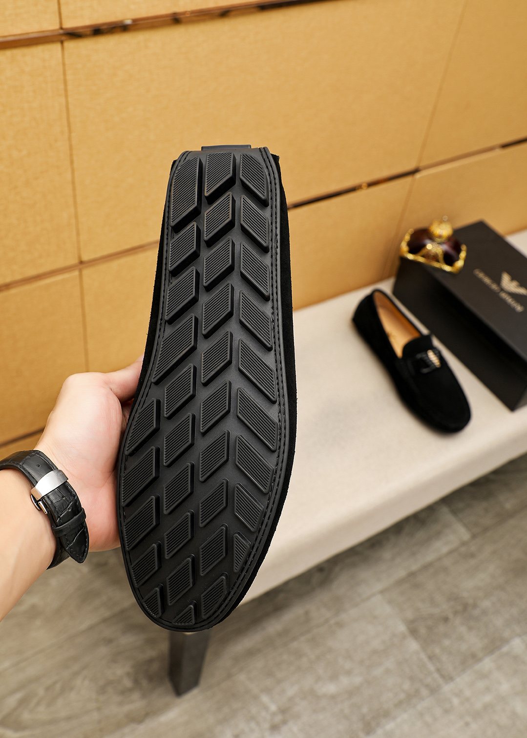 Prada Black Metal Bar Loafers — hero