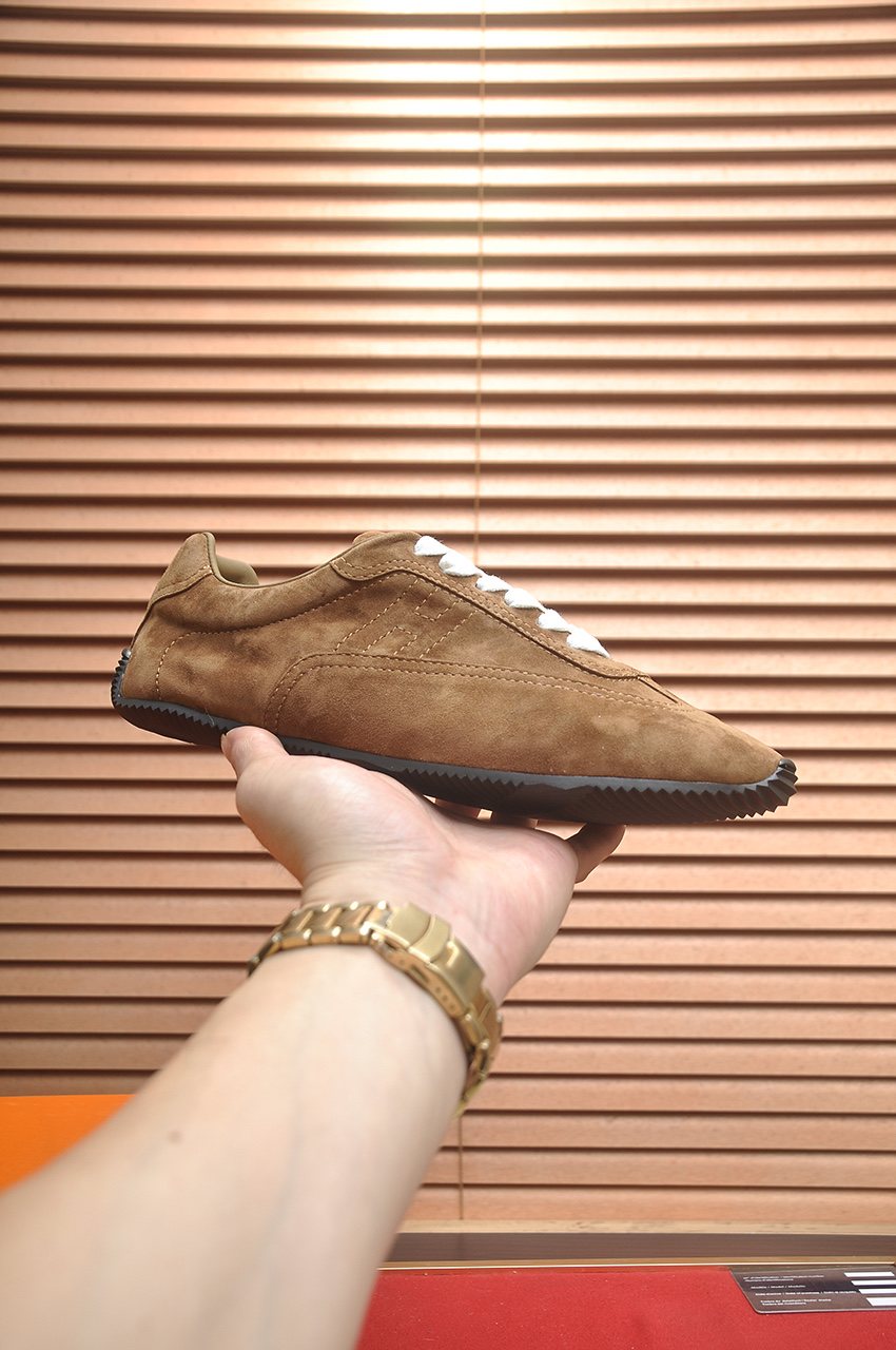 Hermès Brown Low-Top Sneakers — side