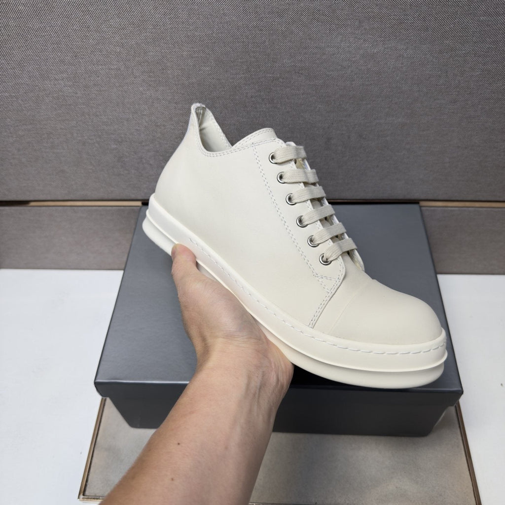 White Leather Low-Top Sneakers — model