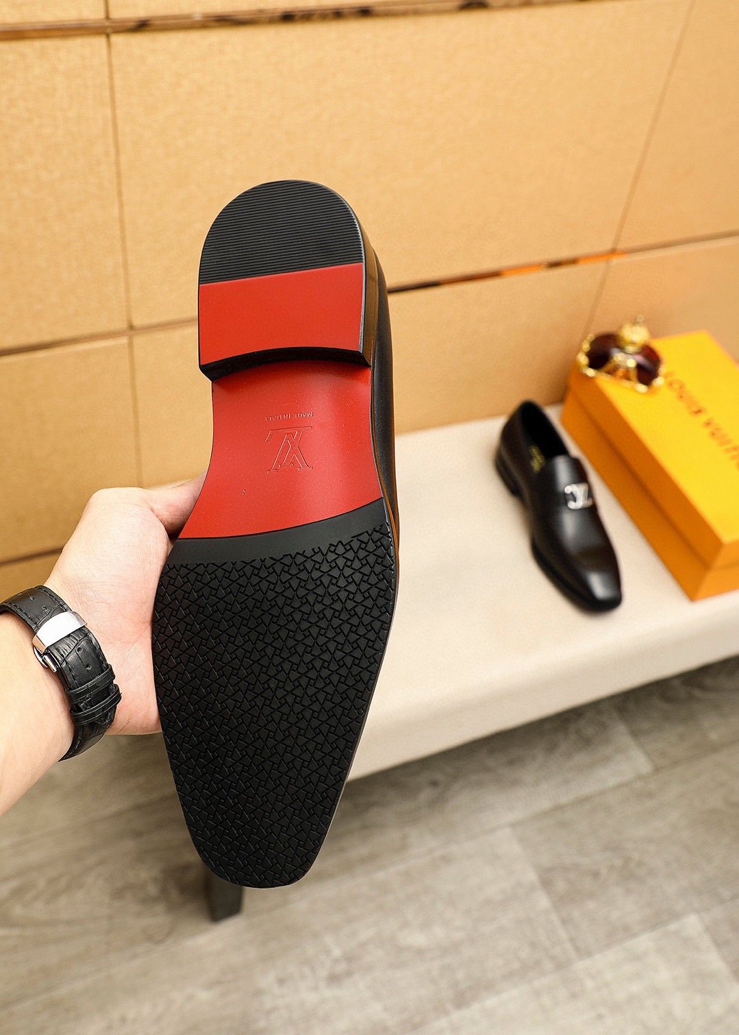 Louis Vuitton Black Hardware Loafers — back