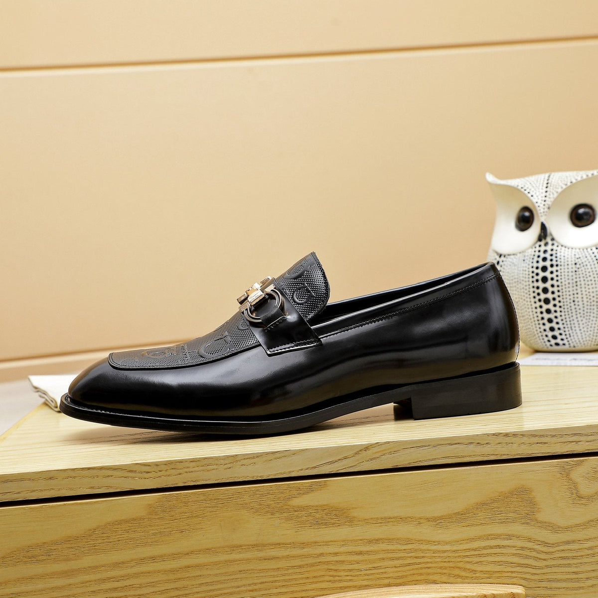 Ferragamo Black Bit Loafers — side