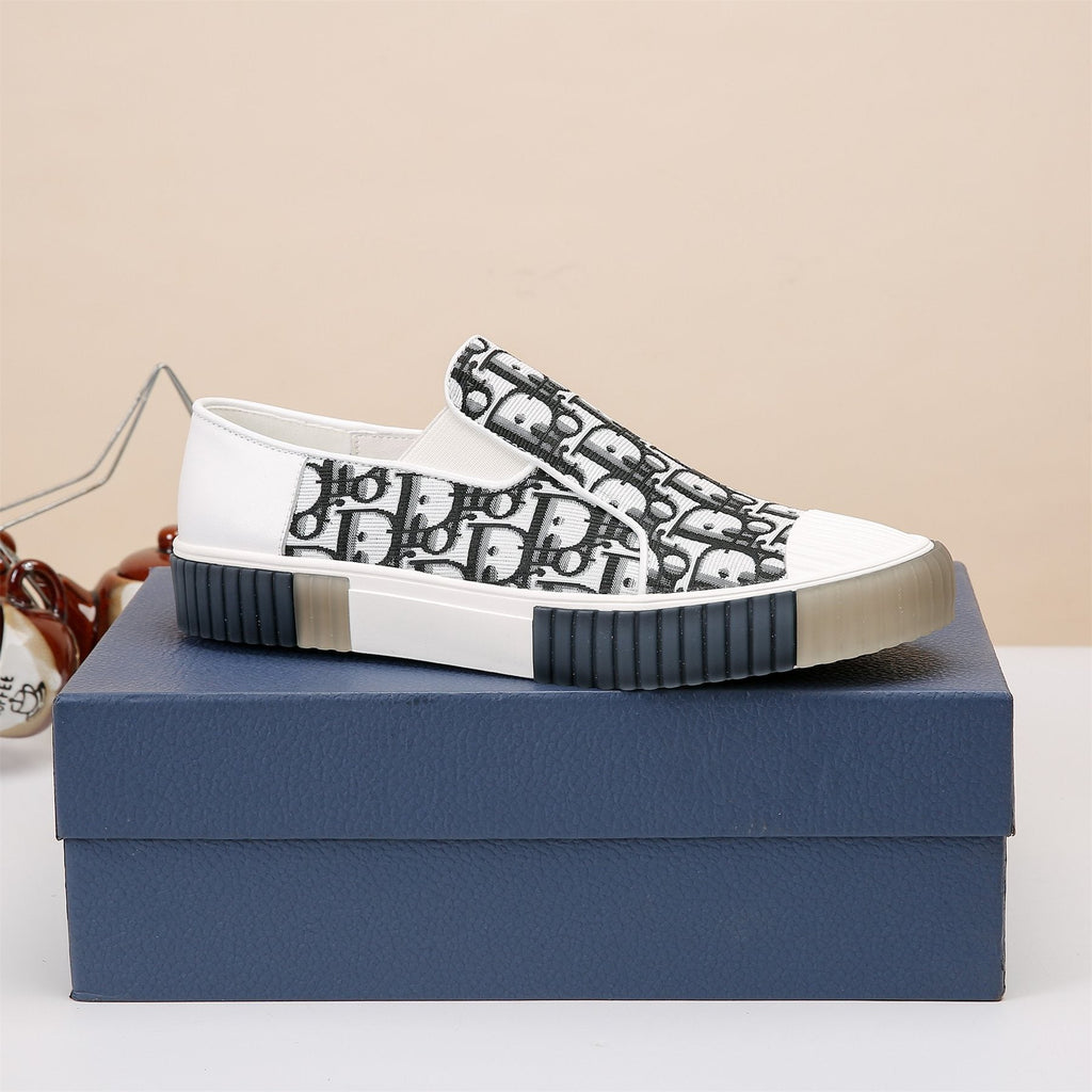 Dior Patterned Slip-On Sneakers — side