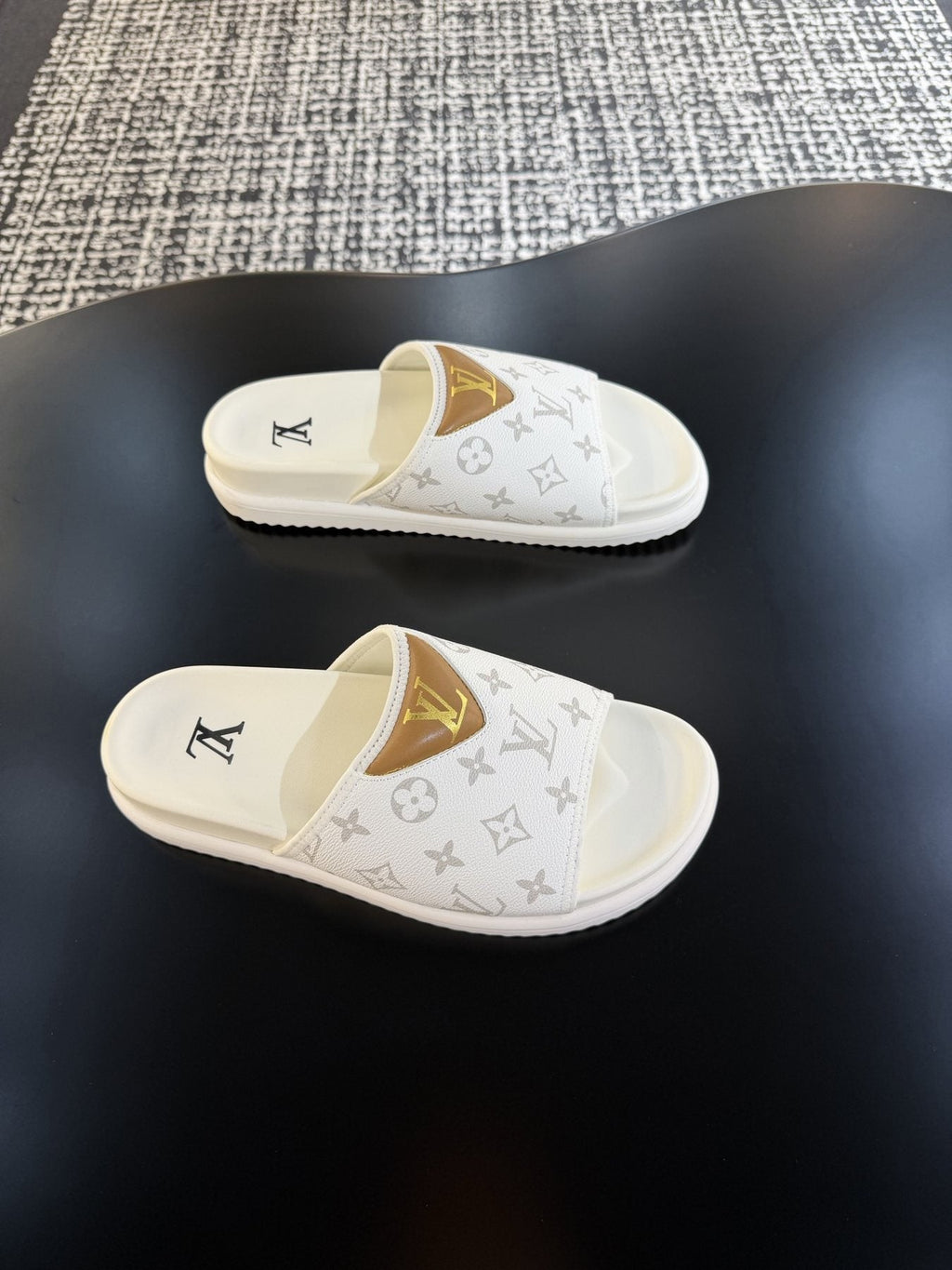 Louis Vuitton Monogram V Slide Sandals — side