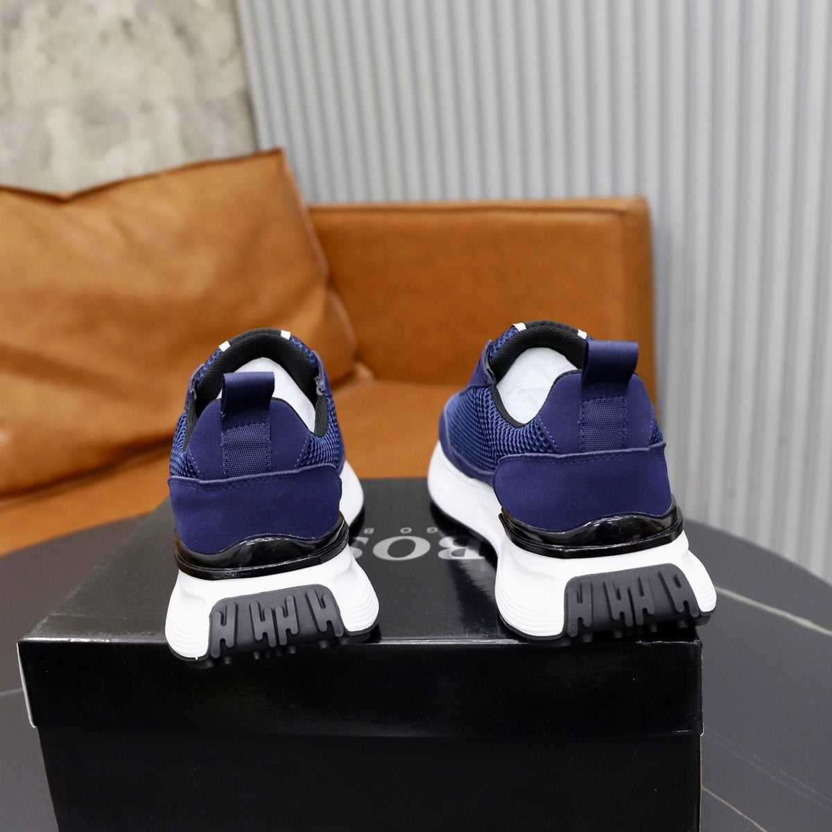 BOSS Knit-Panel Low-Top Sneakers — back