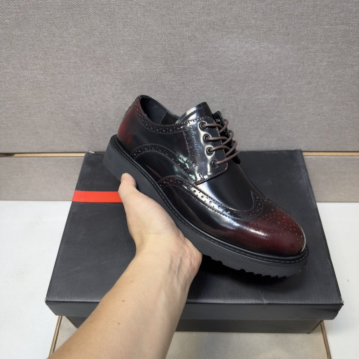 Prada Wingtip Lace-Up Shoes — side
