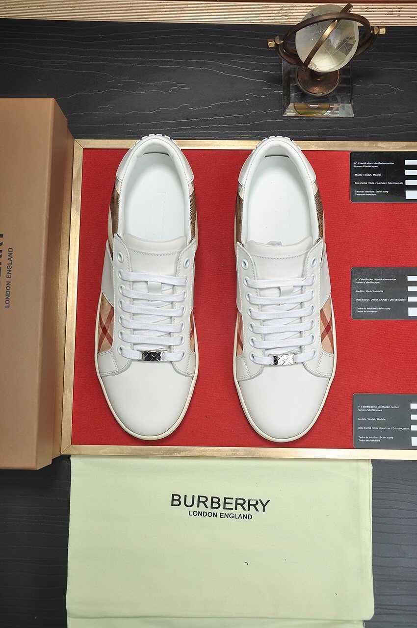 Burberry Check Panel Low-Top Sneakers — front