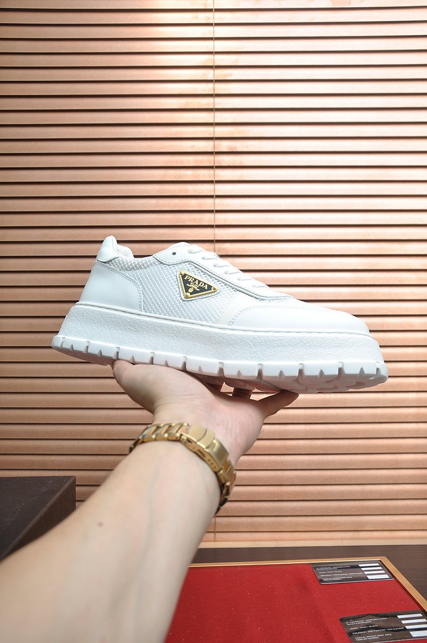Prada Charcoal Gray & Black Low-Top Sneakers — model