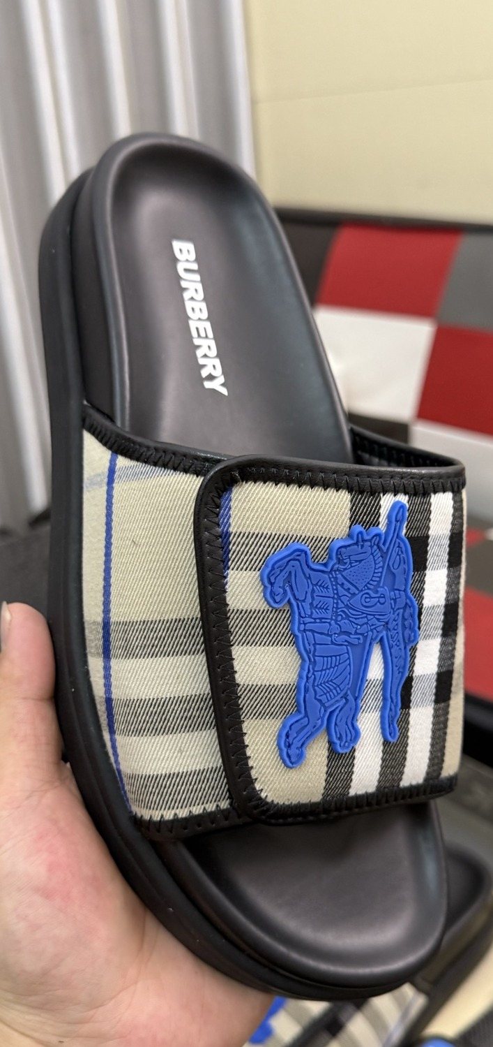 Burberry Check Slide Sandals — hero