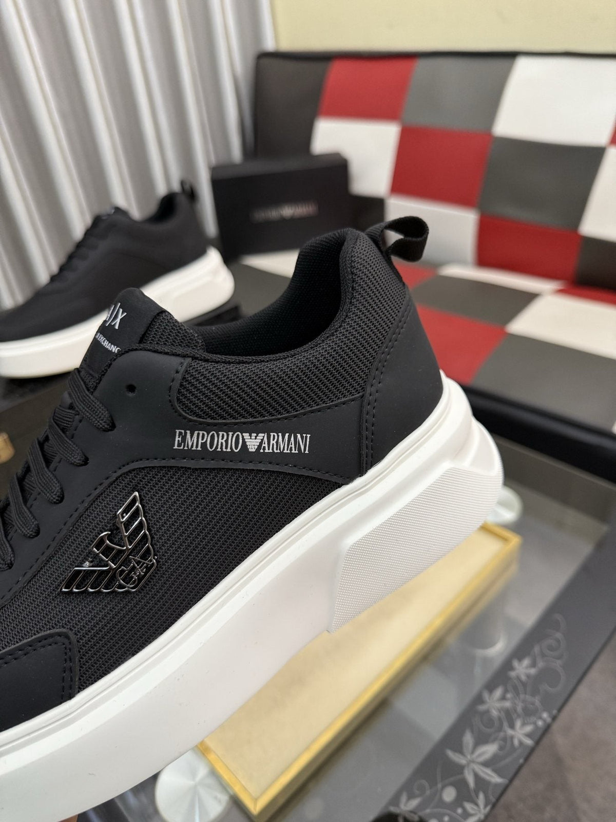 Armani Exchange Mesh Panel Sneakers — detail