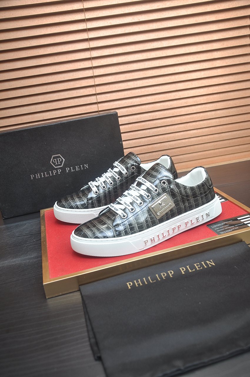 Philipp Plein Plaid Low-Top Sneakers — side