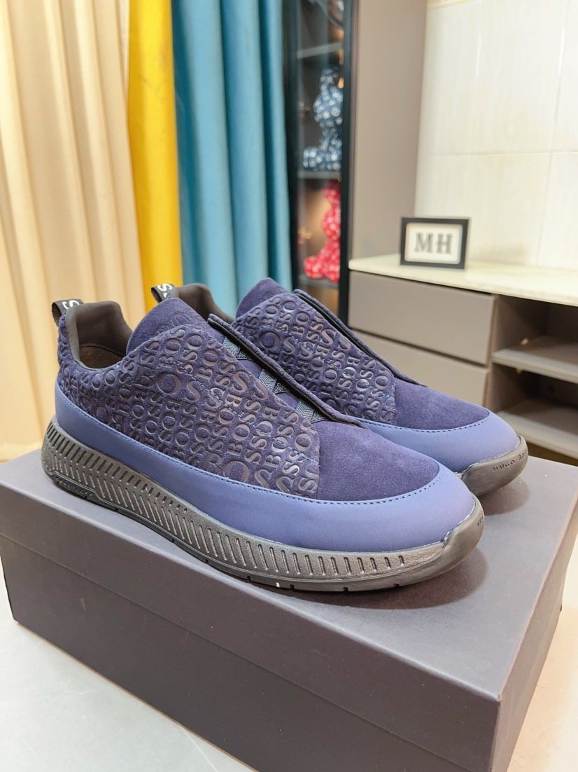 Hugo Boss Textured Slip-On Sneakers — front
